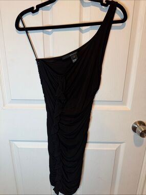 JAYGODFREY Black One-Shoulder Ruched Dress